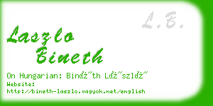 laszlo bineth business card